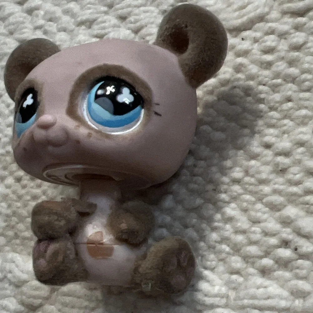 RARE littlest pet shop Velvet Brown‎ Pink Panda